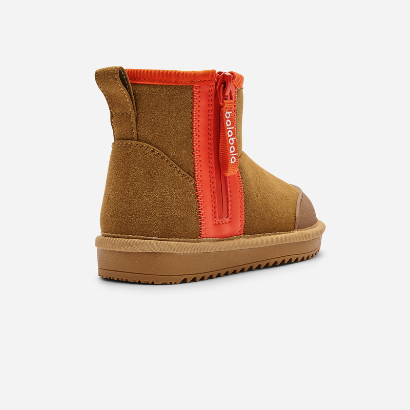 Детски снежни ботуши с дебела кадифена подплата, странична ципа, средна височина на ботуша, нехлъзгаща подметка, за момчета