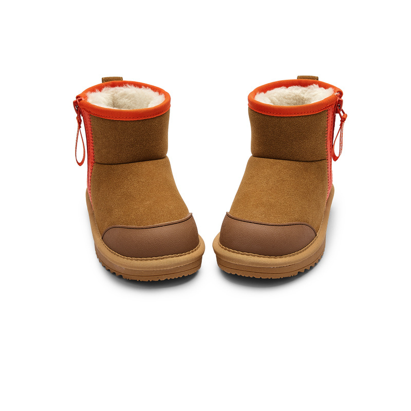 Детски снежни ботуши с дебела кадифена подплата, странична ципа, средна височина на ботуша, нехлъзгаща подметка, за момчета