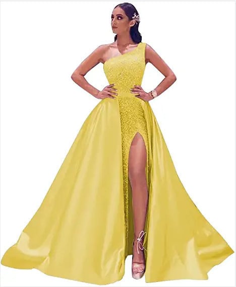 Večernja haljina bez naramenica, s prorezom i otvorenim leđima; tkanina: poliester s elastanom i regenerirana vlakna celuloze; batik postupak