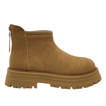 Жени Мартин ботуши за зима с дебел под, микрофибърна горна част, подплата с флийс, гумена подметка, заден цип