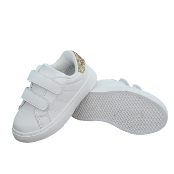 Детски спортни обувки с мека подметка, дишаща горна част от синтетична кожа, PVC подметка, противохлъзгаща подметка, велкро закопчаване