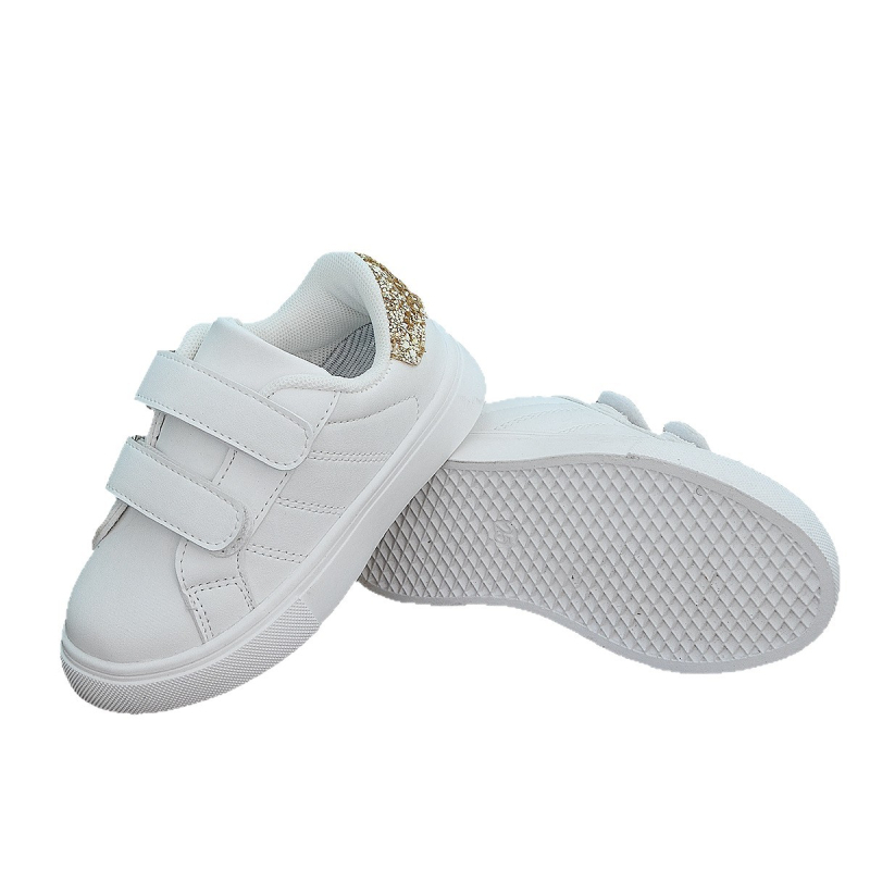 Детски спортни обувки с мека подметка, дишаща горна част от синтетична кожа, PVC подметка, противохлъзгаща подметка, велкро закопчаване