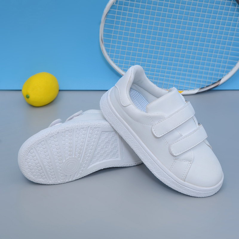 Детски спортни обувки с мека подметка, дишаща горна част от синтетична кожа, PVC подметка, противохлъзгаща подметка, велкро закопчаване