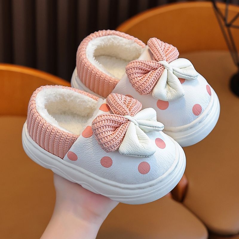 Детски пантофи за момичета, микрофибърна горна част, зимни, стил принцеса, подметка TPR, за възраст 1–3 години
