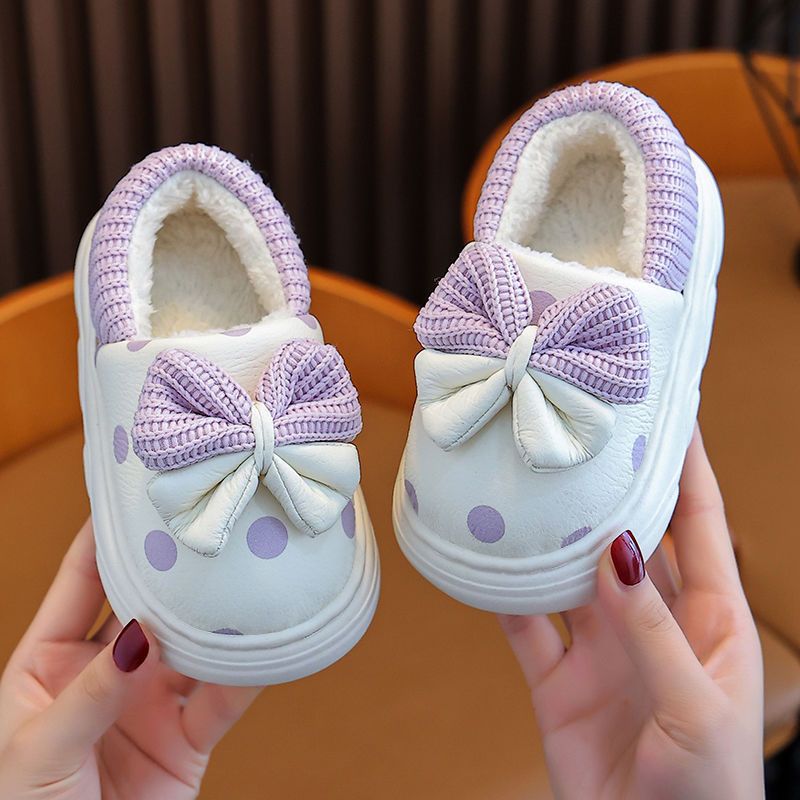 Детски пантофи за момичета, микрофибърна горна част, зимни, стил принцеса, подметка TPR, за възраст 1–3 години