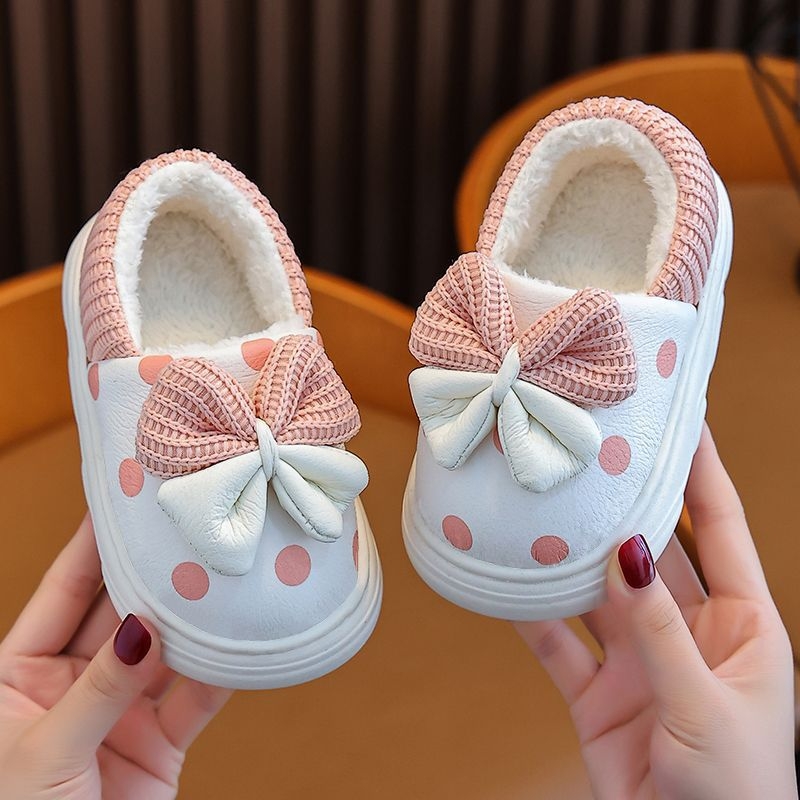 Детски пантофи за момичета, микрофибърна горна част, зимни, стил принцеса, подметка TPR, за възраст 1–3 години