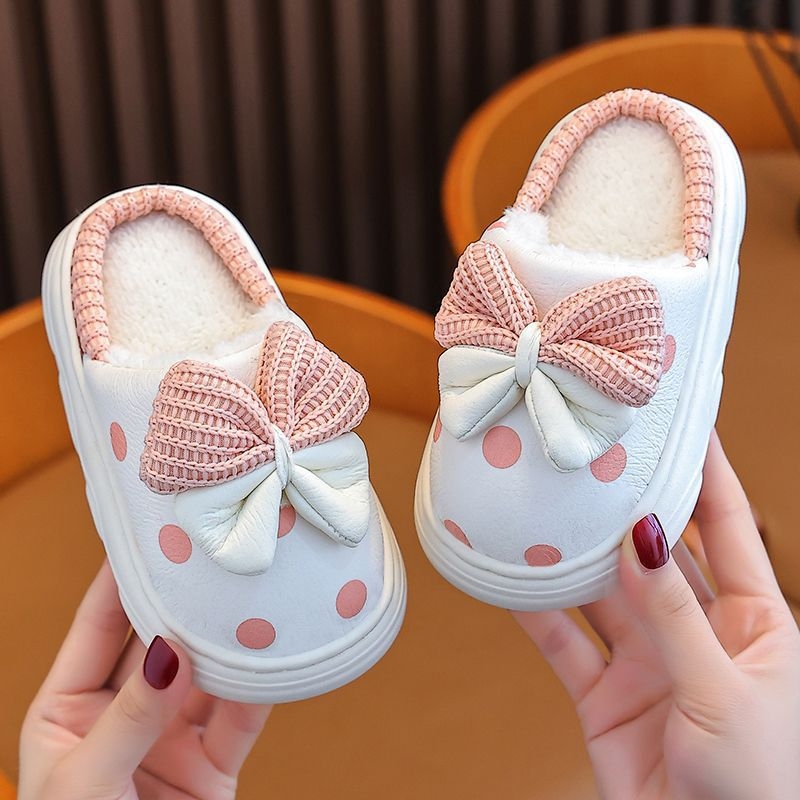Детски пантофи за момичета, микрофибърна горна част, зимни, стил принцеса, подметка TPR, за възраст 1–3 години