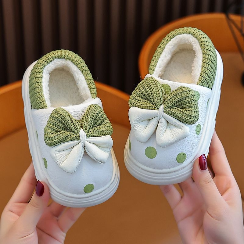 Bērnu čības meitenēm ziemā, princeses stila, augšdaļa no mikrofibras, TPR zole