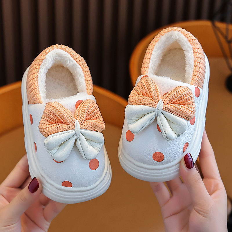 Детски пантофи за момичета, микрофибърна горна част, зимни, стил принцеса, подметка TPR, за възраст 1–3 години