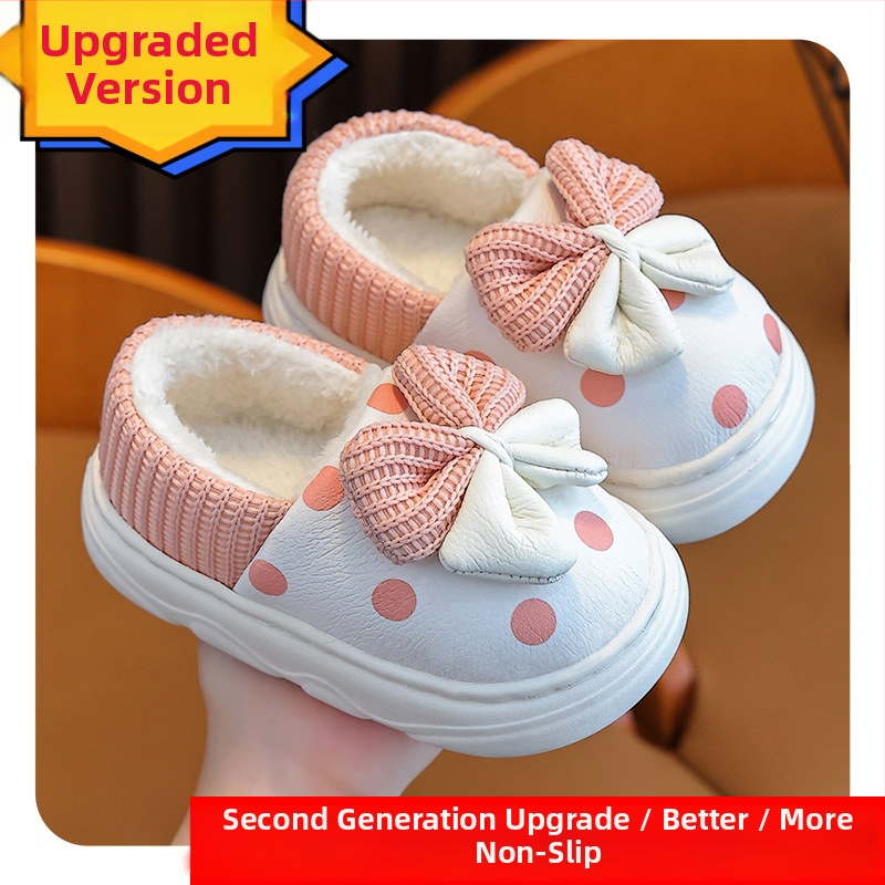 Bērnu čības meitenēm ziemā, princeses stila, augšdaļa no mikrofibras, TPR zole