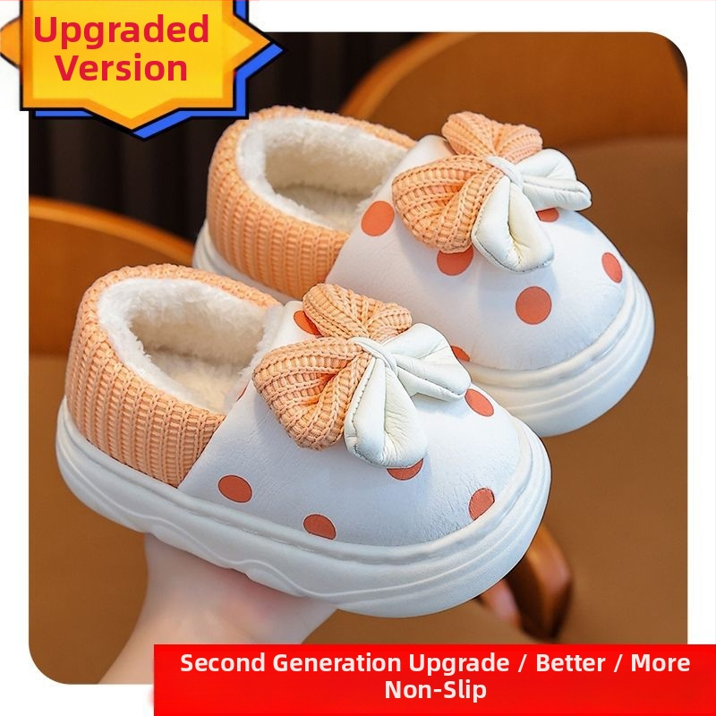 Bērnu čības meitenēm ziemā, princeses stila, augšdaļa no mikrofibras, TPR zole