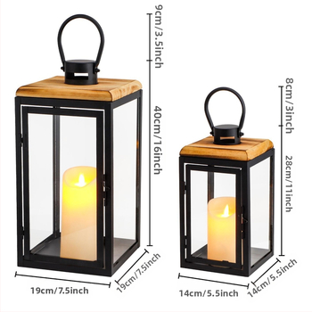 Jsmy kahe metallist ja klaasist laterna komplekt