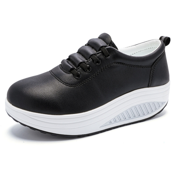 Женски Rocking обувки, slip-on стил, закръглена носка, PU горна част и PU подметка, платформа 3-5 см