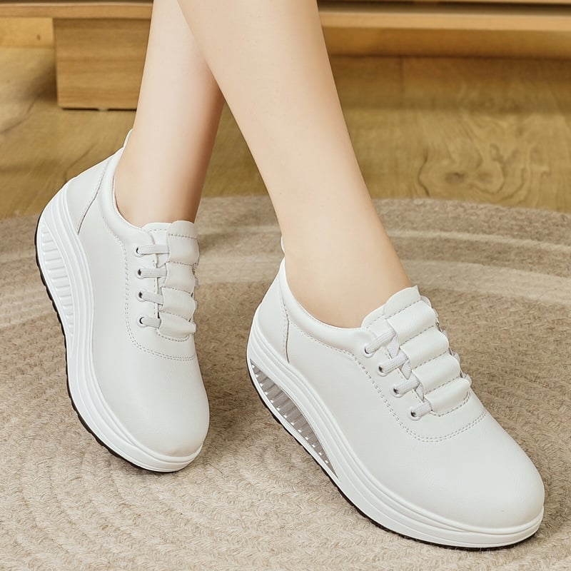 Женски Rocking обувки, slip-on стил, закръглена носка, PU горна част и PU подметка, платформа 3-5 см