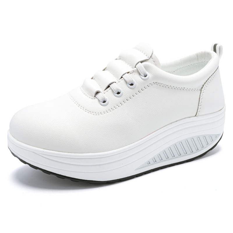 Женски Rocking обувки, slip-on стил, закръглена носка, PU горна част и PU подметка, платформа 3-5 см