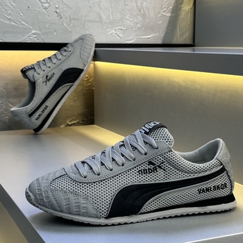 Férfi sportcipő mesh felsőrésszel, kerek orrú, fűzős, alacsony profilú, injection-molded talp