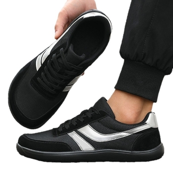 Lélegző PU+háló felsőrészű uniszex sportcipő, fűzővel záródó, körkörös orr, összetett talp