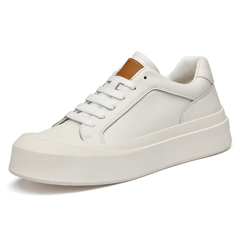 Férfi sportcipő 6 cm-es magasságot növelő vastag talppal, kerek orr, felsőrész: másodlagos bőr, talp: gumi, belső talp EVA