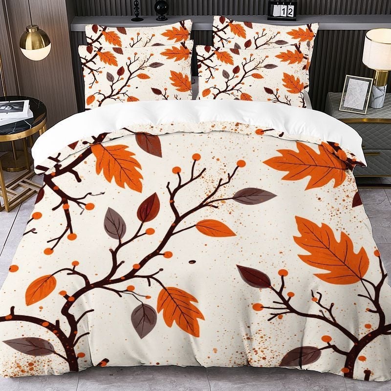 Комплект за завивка от три части с абстрактен принт | Brushed тъкане, Реактивен печат и боядисване, Смес полиестер-памук, Модерен минималистичен стил