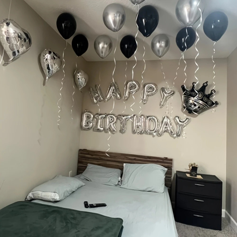 Balon decorativ din folie de aluminiu, formă rotundă, fără siglă, potrivit pentru zile de naștere, Ziua Îndrăgostiților, Ziua Chinei pentru îndrăgostiți, nunți, Ziua copiilor, Ziua Independenței