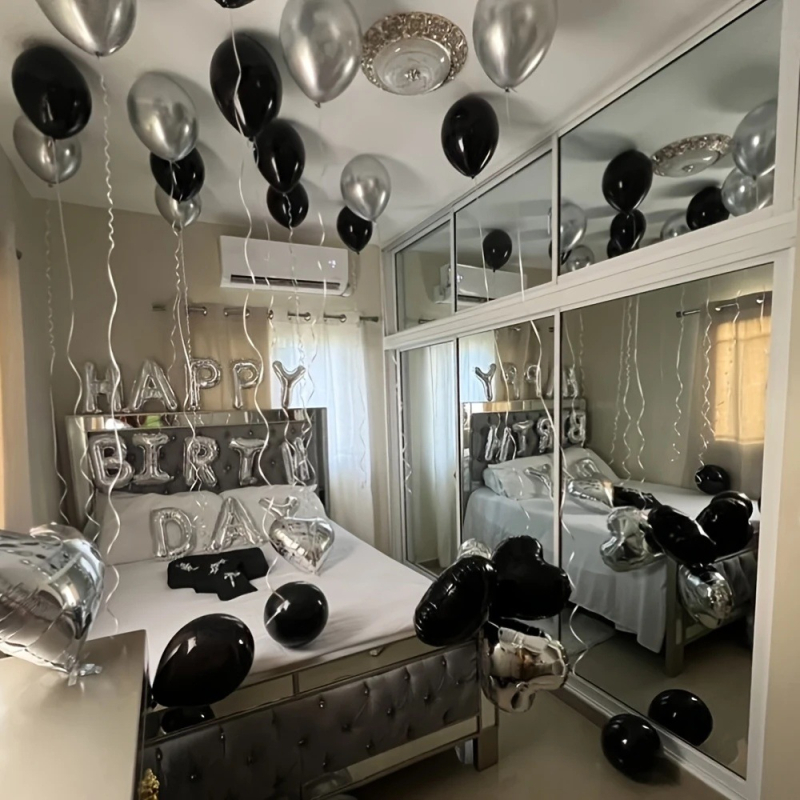 Balon decorativ din folie de aluminiu, formă rotundă, fără siglă, potrivit pentru zile de naștere, Ziua Îndrăgostiților, Ziua Chinei pentru îndrăgostiți, nunți, Ziua copiilor, Ziua Independenței