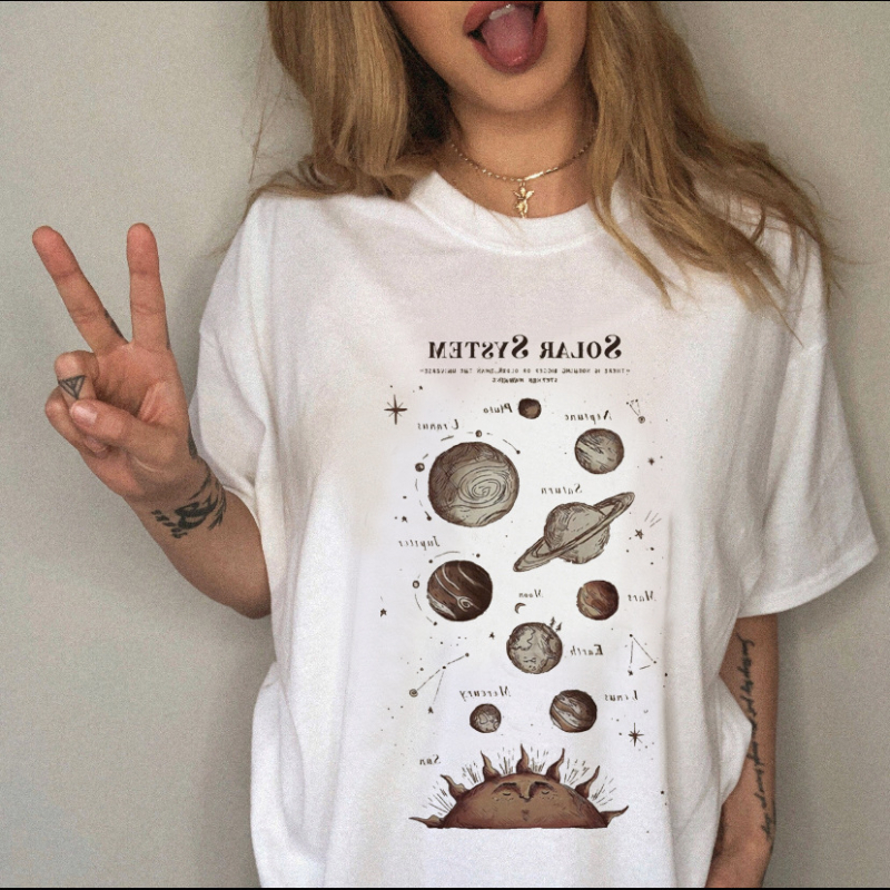 Naiste T-särk - Milk Silk, viskoos kiud, ümmargune kaelus, lühikesed varrukad, trükk