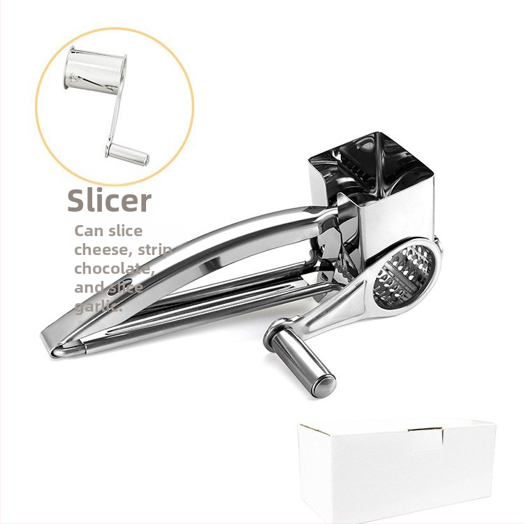 Käsi-pöörlev juusturiiv 430 roostevabast terasest, moods minimalistlik disain, sobib juustule ja šokolaadi purustustele.