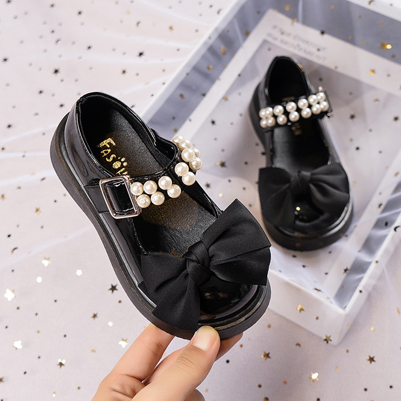 Детски обувки за момичета – принцеса стил, PU горна част, гумена подметка, закопчаване с велкро, нисък връх