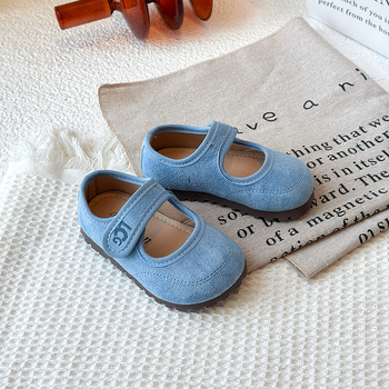 Детски принцес сандали Mary Jane от изкуствена кожа, гумена подметка, едноцветен модел, свободен стил