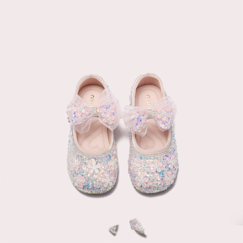 Детски принцеси балеринки за момичета с мека подметка, горен материал: супер влакна; закопчаване: велкро; възраст: 2–9 години; стил: принцеса; подметка: гума; сезон: есен 2024
