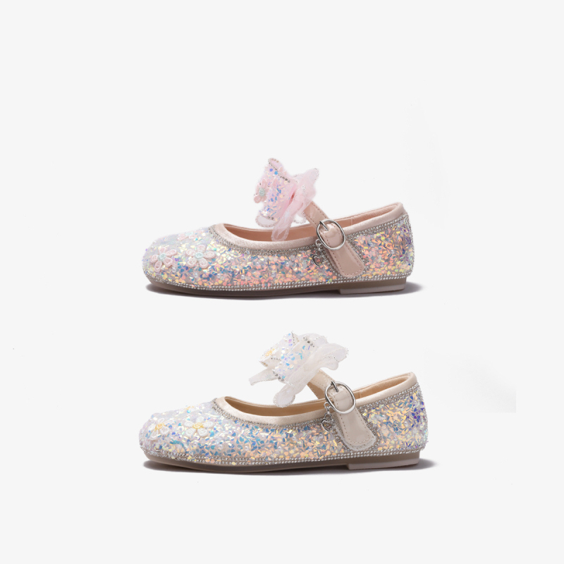 Детски принцеси балеринки за момичета с мека подметка, горен материал: супер влакна; закопчаване: велкро; възраст: 2–9 години; стил: принцеса; подметка: гума; сезон: есен 2024