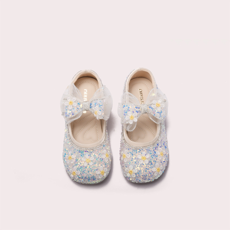 Детски принцеси балеринки за момичета с мека подметка, горен материал: супер влакна; закопчаване: велкро; възраст: 2–9 години; стил: принцеса; подметка: гума; сезон: есен 2024