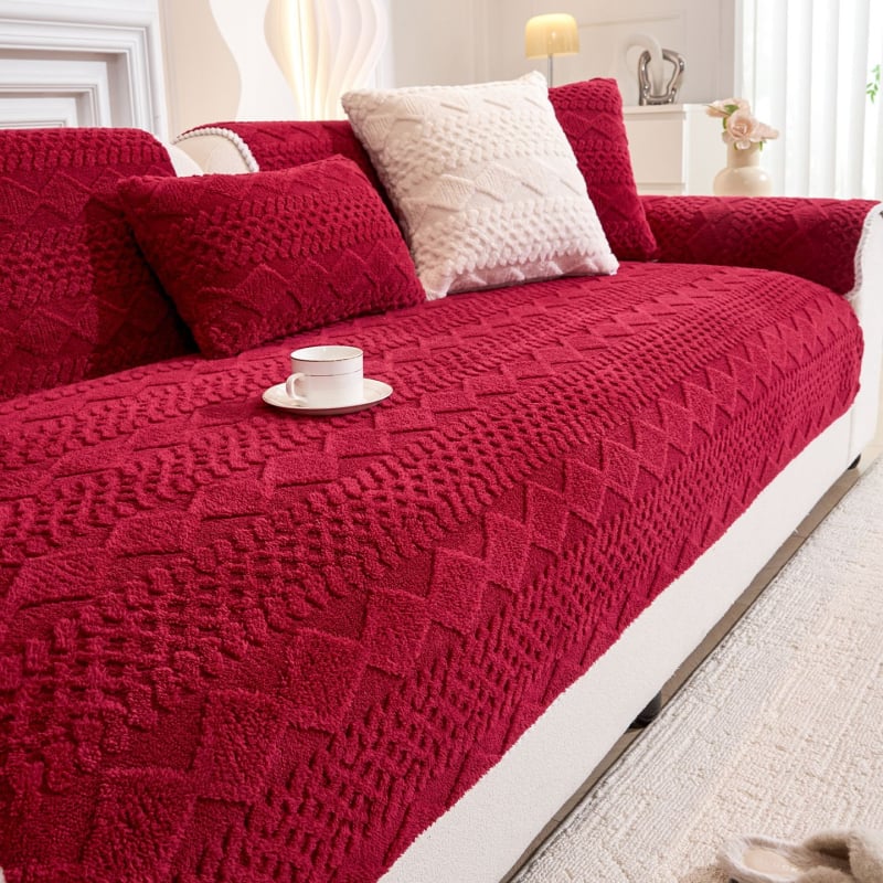 Калъф за възглавница за диван, сватбен стил, плюшен противохлъзг, универсално пасва (Материал: Shu cotton velvet; Стил: едноцветен; Тип: възглавнична подложка; Категория: покривка/калъф за диван)