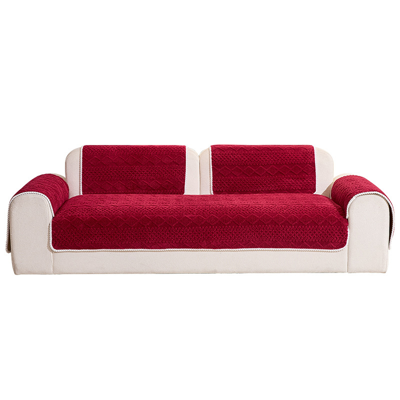 Калъф за възглавница за диван, сватбен стил, плюшен противохлъзг, универсално пасва (Материал: Shu cotton velvet; Стил: едноцветен; Тип: възглавнична подложка; Категория: покривка/калъф за диван)