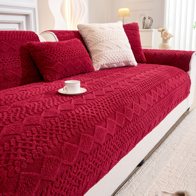 Калъф за възглавница за диван, сватбен стил, плюшен противохлъзг, универсално пасва (Материал: Shu cotton velvet; Стил: едноцветен; Тип: възглавнична подложка; Категория: покривка/калъф за диван)