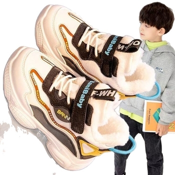 Детски дебели зимни обувки с подплата, унисекс, каучукова подметка, горна част: друг материал, за деца 4–16 години