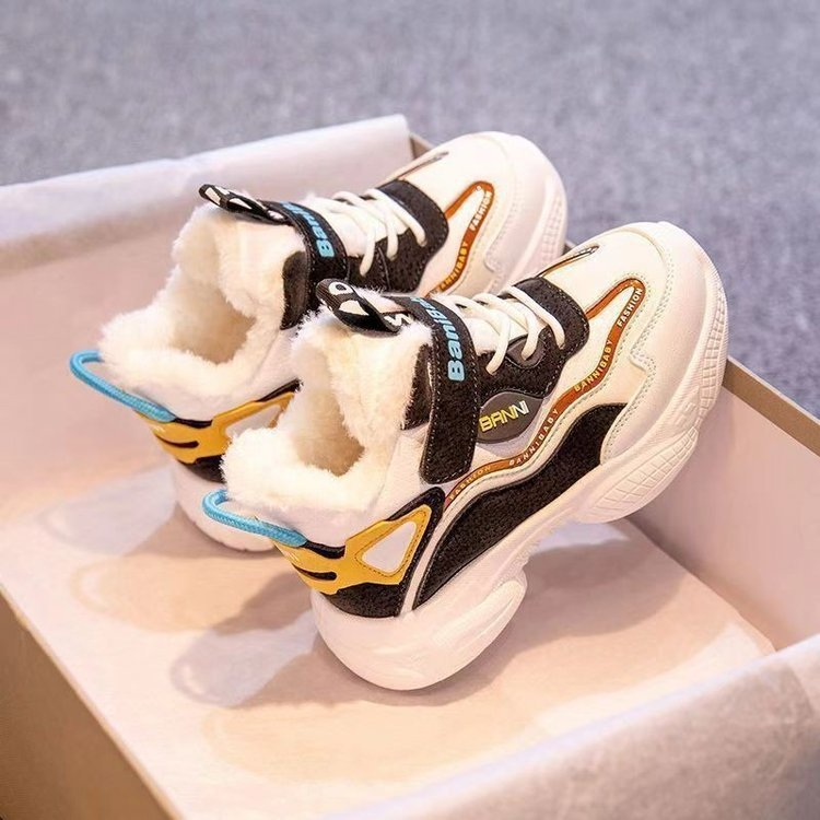 Παιδικά χειμωνιάτικα παπούτσια με παχιά επένδυση, unisex, καουτσούκ σόλα, άνω μέρος: άλλος υλικός, για ηλικίες 4–16 ετών