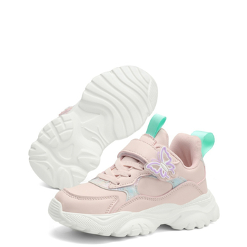 Детски маратонки за тичане с кожена горна част, закопчаване с велкро, леки и износоустойчиви, неплъзгаща се подметка