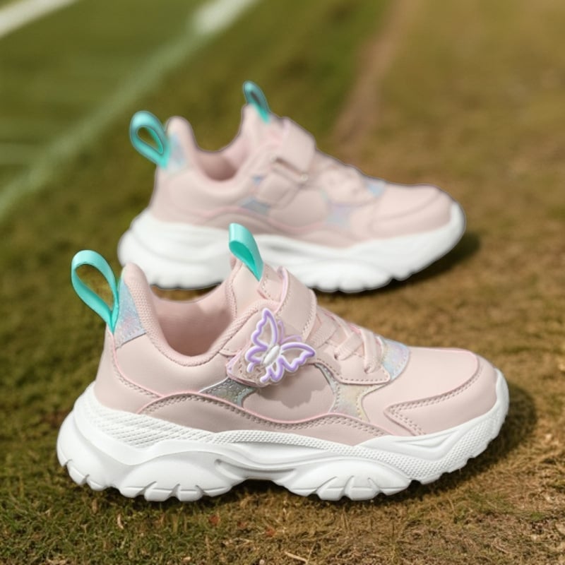 Детски маратонки за тичане с кожена горна част, закопчаване с велкро, леки и износоустойчиви, неплъзгаща се подметка