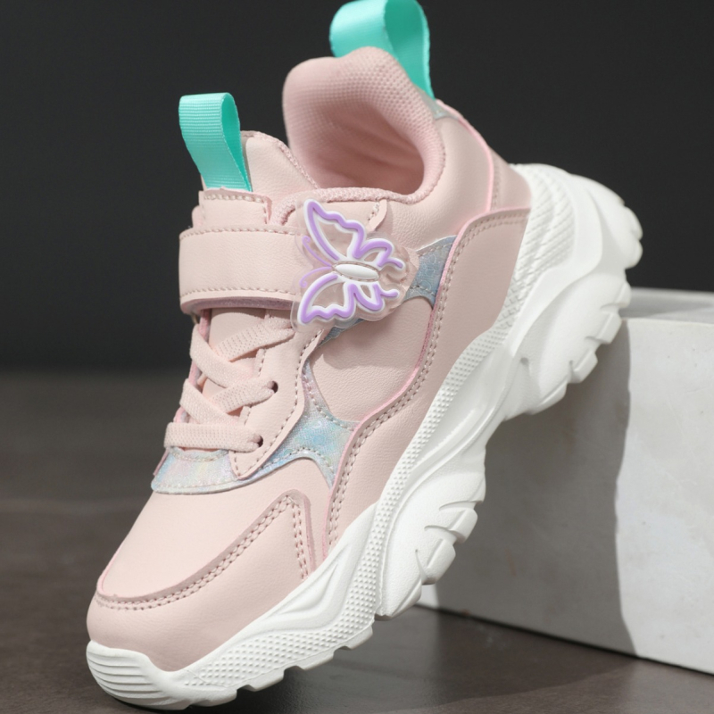 Детски маратонки за тичане с кожена горна част, закопчаване с велкро, леки и износоустойчиви, неплъзгаща се подметка