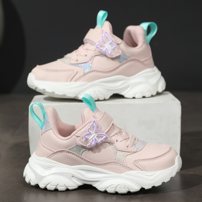 Детски маратонки за тичане с кожена горна част, закопчаване с велкро, леки и износоустойчиви, неплъзгаща се подметка