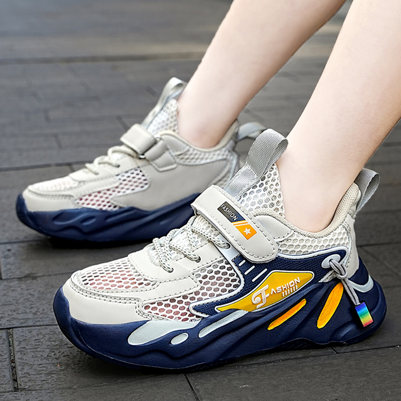 Детски обувки за бягане - дишащи, унисекс, горна част от изкуствена кожа, гумена подметка, лято 2024 (дишащи; горна част от изкуствена кожа; гумена подметка; унисекс; лято 2024)