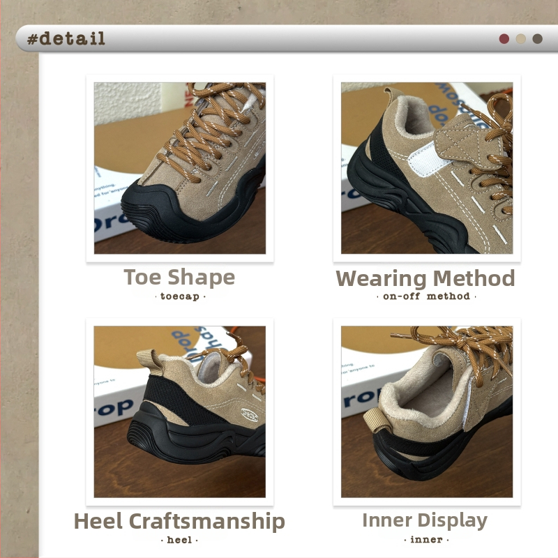 Παιδικά sneakers με παχιά σόλα — άνω μέρος: σουέντ από μοσχάρι, κλείσιμο Velcro, επένδυση φλίς, σόλα από φυσικό καουτσούκ με αντιολισθητικές ιδιότητες, κατάλληλα για φθινόπωρο και χειμώνα