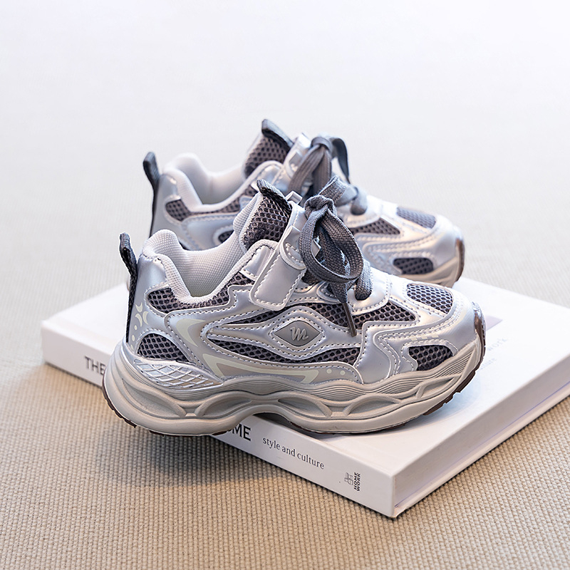 Детски обувки в стил dad shoes – унисекс спортни обувки за деца, закопчаване с велкро, EVA подметка, горна част от супер фибър, подходящи за всички сезони