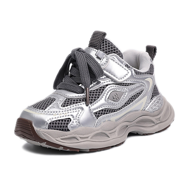 Детски обувки в стил dad shoes – унисекс спортни обувки за деца, закопчаване с велкро, EVA подметка, горна част от супер фибър, подходящи за всички сезони