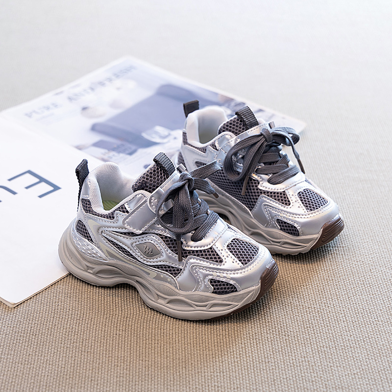 Детски обувки в стил dad shoes – унисекс спортни обувки за деца, закопчаване с велкро, EVA подметка, горна част от супер фибър, подходящи за всички сезони