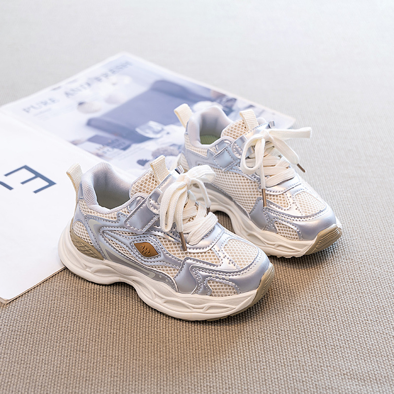 Детски обувки в стил dad shoes – унисекс спортни обувки за деца, закопчаване с велкро, EVA подметка, горна част от супер фибър, подходящи за всички сезони