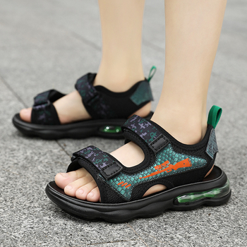 Плажни обувки за момчета със горна част от Space leather, PU подметка, закопчаване с велкро, за деца на възраст 4–16 години