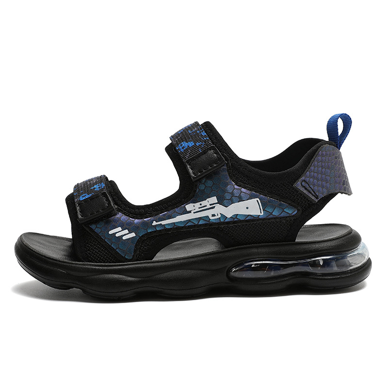 Плажни обувки за момчета със горна част от Space leather, PU подметка, закопчаване с велкро, за деца на възраст 4–16 години