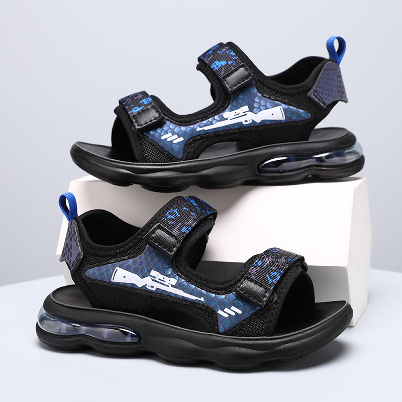 Плажни обувки за момчета със горна част от Space leather, PU подметка, закопчаване с велкро, за деца на възраст 4–16 години